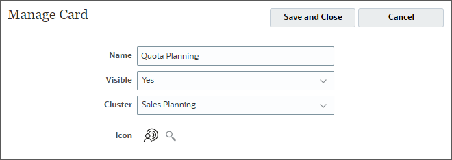 Manage Card